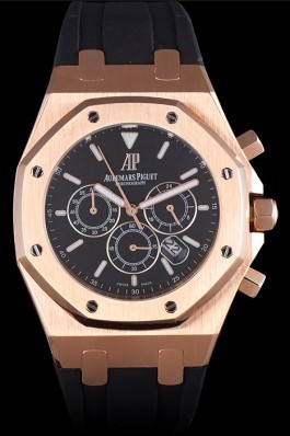 Audemars Top Replica 7647 Black Rubber Strap Royal Oak 30th Anniversary Limited Edition Rose Gold Luxury Watch