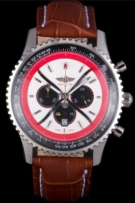 Breitling Certifie Brown Leather Strap Beige Dial Chronograph 80175