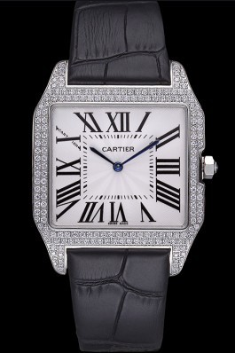 Cartier Santos 100 Diamond Silver Bezel 621924