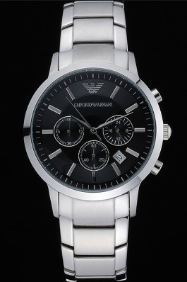 Emporio Armani Classic Chronograph Black Dial Stainless Steel Bracelet 622343