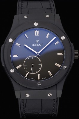 Hublot Classic Fusion Black Steel Case Black Leather Strap 622819