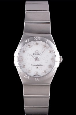 Omega Constellation White Dial with Omega Logo Stainless Steel Band 621460