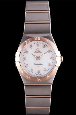 Omega Constellation Rose Gold Bezel Two Tone Band som102 621482