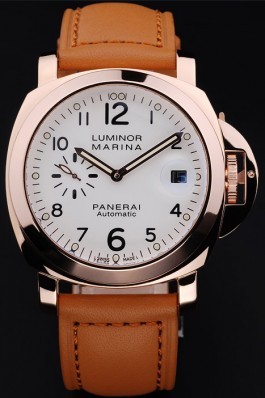 Panerai Top Replica 8563 Orange Leather Strap Marina Orange Men's Luxury Watch