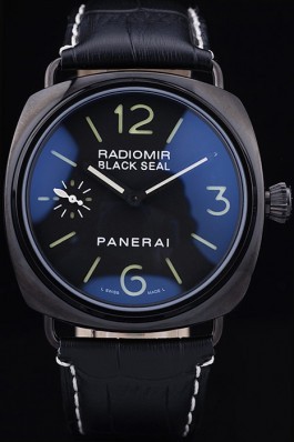 Men's Top Replica 8591 Black Leather Strap Radiomir Black Leather Luxury Watch
