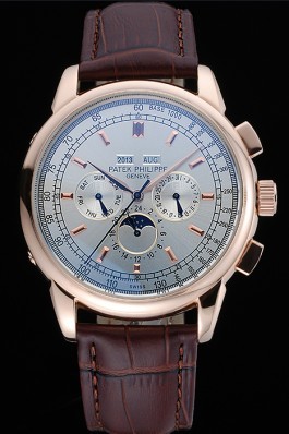 Patek Top Replica 8645 Brown Leather Strap Grand Complications Brown Luxury Watch 53