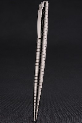 Christian Dior Horizontally Grooved Dark Grey Brown Ballpoint Pen 622741