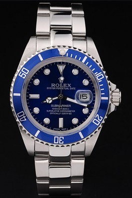 Rolex Top Replica 8887 Silver Stainless Steel Strap Submariner Blue Tachymeter Blue Dial