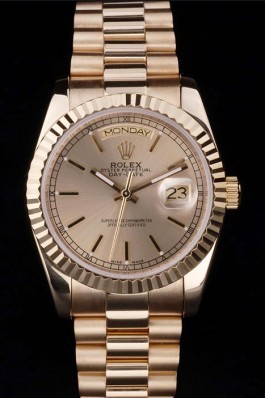 Rolex Top Replica 8822 Gold Stainless Steel Strap Gold Luxury Watch