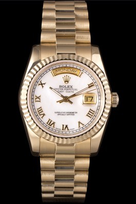 Gold Top Replica 7455 Gold Strap Day-Date Swiss Mechanism Luxury Watch