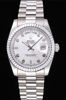 Rolex Top Replica 8818 Stainless Steel Strap Day-Date Luxury Watch