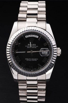 Silver Top Replica 7462 Strap Day-Date Swiss Mechanism Luxury Watch