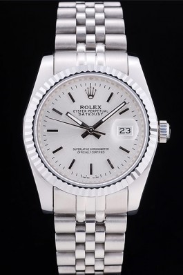 Rolex Datejust Silver Dial Ribbed Bezel 7457