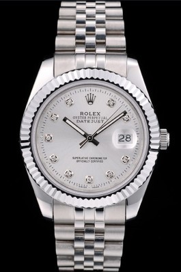 Rolex DateJust Top Replica 9180 Stainless Steel Ribbed Bezel Silver Dial 41977