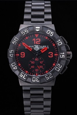 Tag Heuer Formula One Grande Date Black Dial Red Numerals Ion Plated Steinless Steel Bracelet 622296