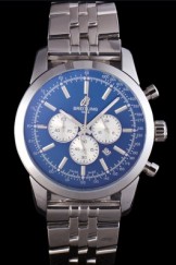 Breitling Top Replica 7917 Silver Stainless Steel Strap Transocean Blue Dial Stainless Steel Strap