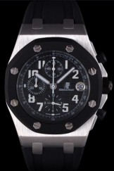 Audemars Top Replica 7683 Black Rubber Strap Royal Oak Offshore Ion Plated Stainless Steel Black Dial Luxury Watch