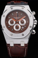 Audemars Top Replica 7649 Brown Leather Strap Brown 30th Anniversary Luxury Steel Watch