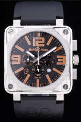 Bell Top Replica 7763 Black Rubber Strap and Ross BR01-92 Carbon