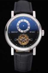 Breguet Classique Luxury Replica Complications Stainless Steel Case Black Leather Strap 3986720