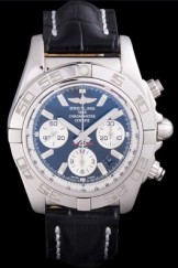 Swiss Breitling Chronomat Black Dial with Black Leather Band 621520