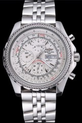 Breitling Bentley GT Racing White Dial Stainless Steel Case And Bracelet 622219
