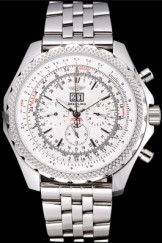 Breitling Bentley 6.75 Speed White Dial Stainless Steel Case And Bracelet 622216