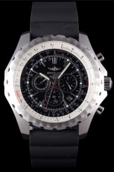 Breitling Top Replica 7817 Black Rubber Strap Motors Black Luxury Stainless Steel Watch