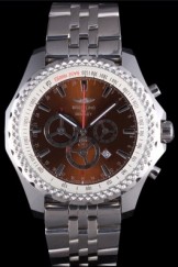 Breitling for Top Replica 8962 Bentley Stainless Steel Strap Brown Dial