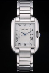 Cartier Tank Anglaise 30mm White Dial Stainless Steel Case And Bracelet