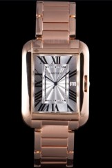 Cartier Tank Anglaise 36mm White Dial Rose Gold Case And Bracelet