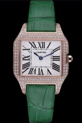Cartier Santos 100 Diamond Rose Gold Bezel 621912