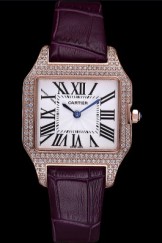 Cartier Santos 100 Diamond Rose Gold Bezel 621913
