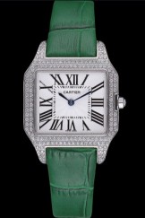 Cartier Santos 100 Diamond Silver Bezel 621914