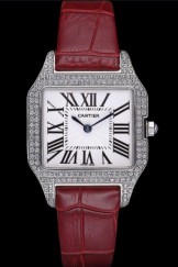 Cartier Santos 100 Diamond Silver Bezel 621916