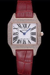 Cartier Santos 100 Diamond Rose Gold Bezel 621917