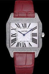 Cartier Santos 100 Diamond Silver Bezel 621928