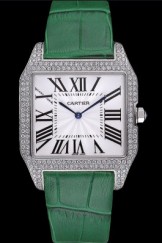 Cartier Santos 100 Diamond Silver Bezel 621929