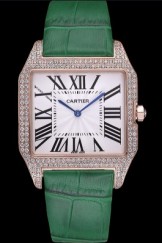 Cartier Santos 100 Diamond Rose Gold Bezel 621930