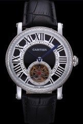 Cartier Rotonde Flying Tourbillon Diamonds Black Dial 621953