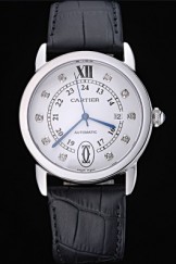Swiss Cartier Ronde Louis Stainless Steel Case White Dial Diamond Numerals 622189