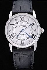 Swiss Cartier Ronde Louis Stainless Steel Case White Dial Roman and Diamond Numerals 622190