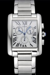 Cartier Tank MC White Dial Stainless Steel Case And Bracelet 622697