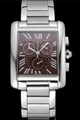 Cartier Tank MC Brown Dial Stainless Steel Case And Bracelet 622699