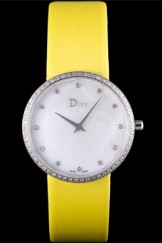 La D de Dior Yellow Rubber Strap with White Dial 621505