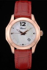  Chopard Red Leather Bracelet Watch 80276 