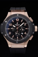 Gold Top Replica 8172 Black Rubber Strap Hublot Big Bang Luxury Watch 34