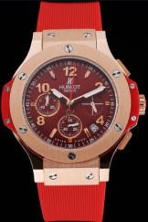 Hublot Top Replica 8196 Red Rubber Strap Big Bang Red Strap Watch 2
