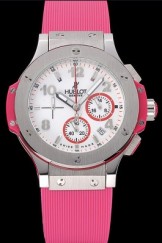 Women's Top Replica 8189 Pink Rubber Strap Big Bang Luxury Watch 7