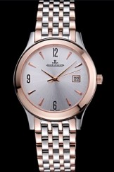 Jaeger LeCoultre Master White Dial Rose Gold Bezel Two Tone Band 622090